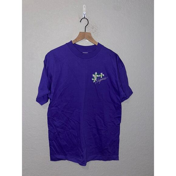 Murina Other - Vintage Murina Shirt Virginia Flower Embrodery Purple Tee USA Made 90s VTG L